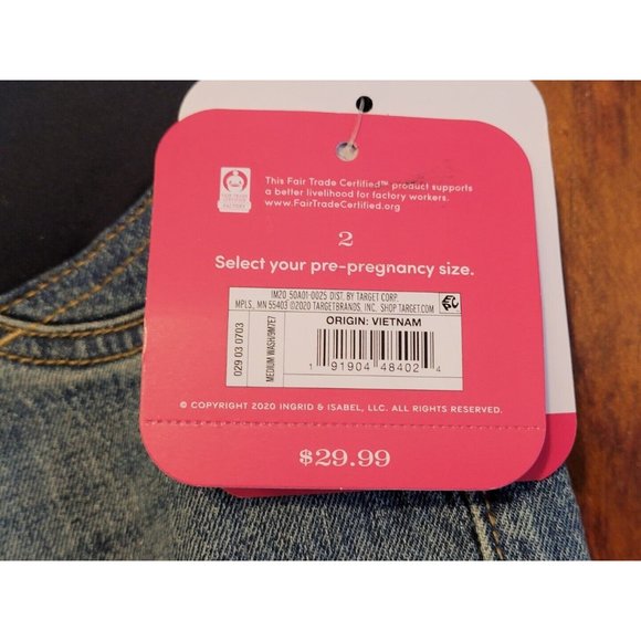 Maternity Isabel Maternity Size 2 Vintage Style 32" x 26.5" Straight Jeans B07 - Picture 5 of 9